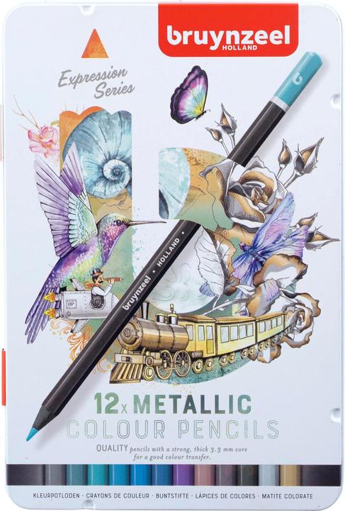Bruynzeel Expression crayons de couleur métalliques 12pcs (Multicolore, Métallique, 12 x)