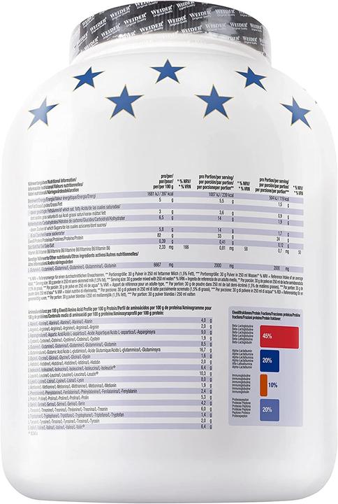 Valori nutrizionali e ingredienti Weider Proteine del siero di latte premium (Fragola, Vaniglia, 1 pz., 2300 g)