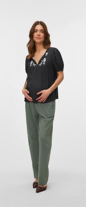Produktbild Mamalicious Normal geschnitten Rundhals Elastische Bündchen Ballonärmel Top Bluse (M)