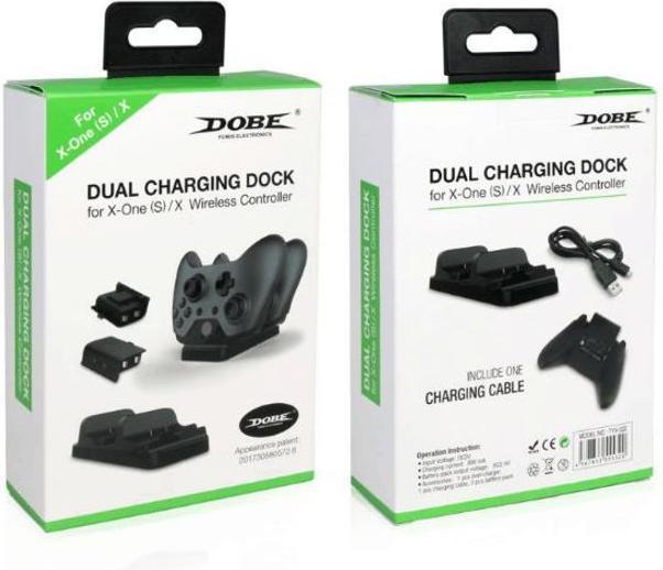 Produktbild Dobe Dual Charging Dock mit zwei 600mAh Akkus (Xbox One X, Xbox One S)