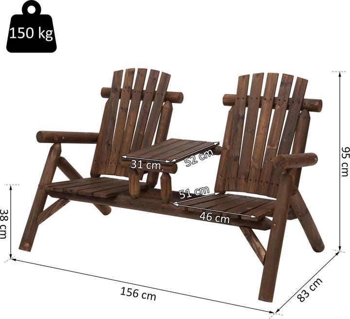 Actual product image Jamb Garden bench Rustic