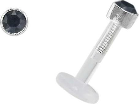 Actual product image Bijouteria Piercing for lip/Tragus (Bioplastic, Silver 925, Swarovski Crystal)