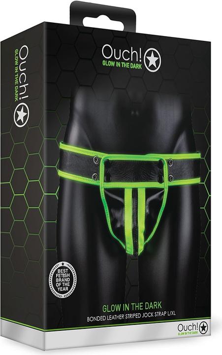 Image du produit Ouch! Striped Jock Strap - GitD/Black - L/XL (XL)