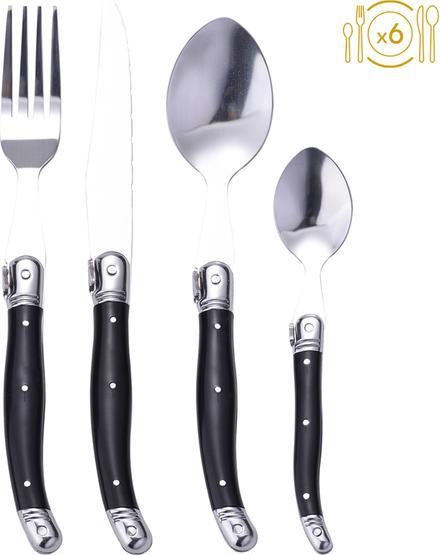 Laguiole 24 pièces CUTLERY 4 LAYERS WOODEN BOX (24 pièce(s), Set de couverts)