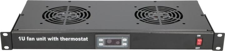 Actual product image Extralink 19/" RACK MOUNT FAN PANEL (2 FANS) WITH THERMOSTAT
