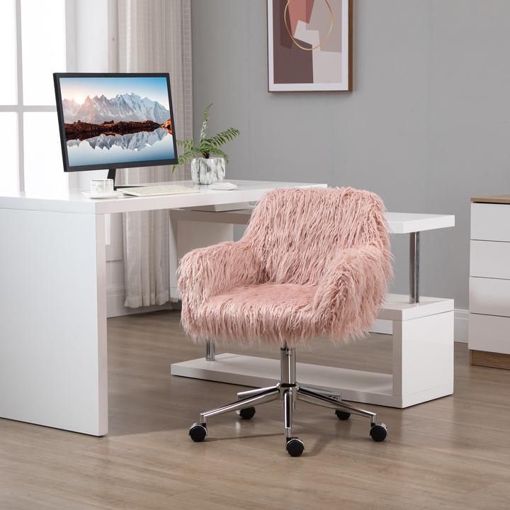 Image du produit Vinsetto Chaise de bureau avec fourrure synthétique