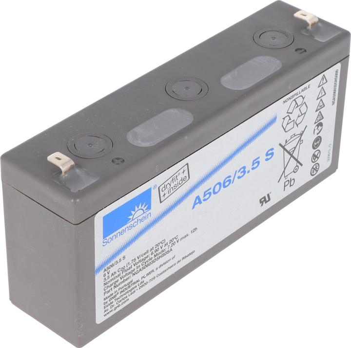 Produktbild Tadiran Sonnenschein Dryfit A506/3.5 S Blei Akku, Anschluss 4,8mm (6 V, 3.50 Ah)