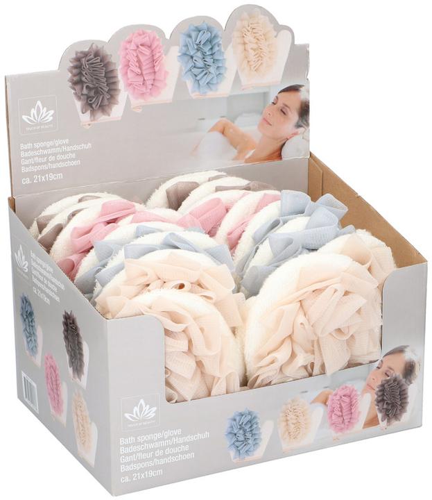 Bath sponge/glove 4ass