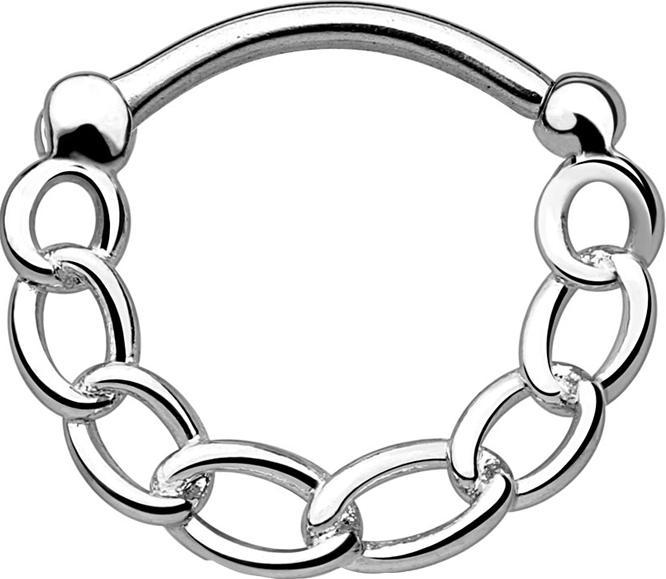 Star Piercing Septum Kette silber (Messing, Chirurgenstahl 316L)