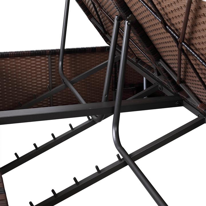 Produktbild Deuba Poly Rattan Gartenliege (196 cm)