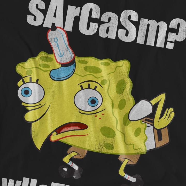 Actual product image Spongebob Squarepants Unisex Adult Sarcasm Meme T-Shirt (M)