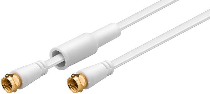Image du produit Goobay Câble plat SAT, 100% blindé, doré, protégé contre les intempéries, blanc, 7.5 m (80 dB, Câble d'antenne)