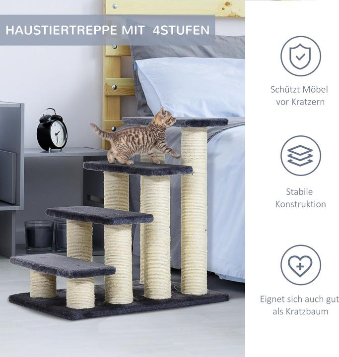 Actual product image PawHut Cat stairs (61 cm, Grey)