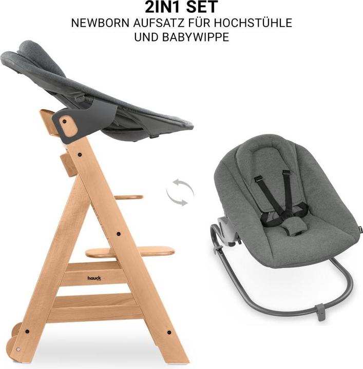 Actual product image Hauck Highchairs Beta Plus Natural 5-piece Newborn Set - Highchair + (Highchair)