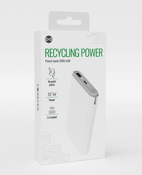 Produktbild Forever Recycling power bank 5000 mAh RPB-05-18,5 (5000 mAh, 18.50 W)