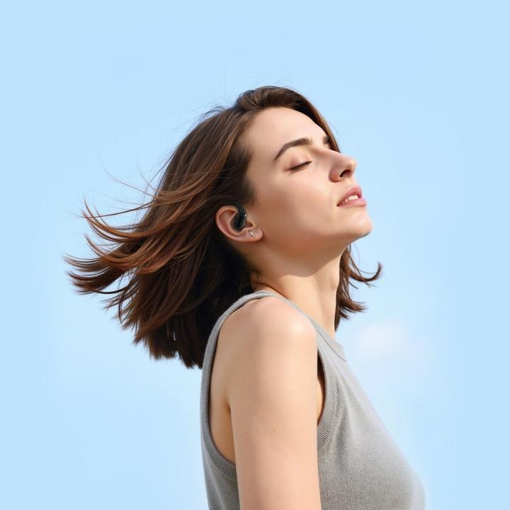Productafbeelding 4smarts Open-Ear Bluetooth Kopfhörer SkyBuds AI Screen, Schwarz (28 h, Draadloze)