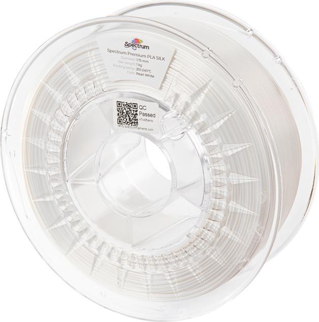 Actual product image Filament PLA SILK pearl white 1.0kg 1.75mm (PLA, 1.75 mm, 1000 g, White)