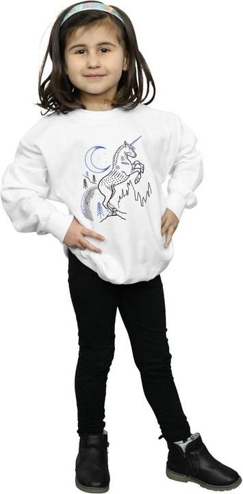 Actual product image Girls Unicorn Line Art Sweatshirt (140, 146)