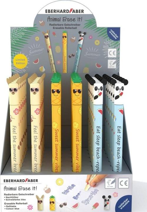 Actual product image EberhardFaber Roller Gel Animal Erase it! Limited Edition (Sorted, Blue, 36 x)