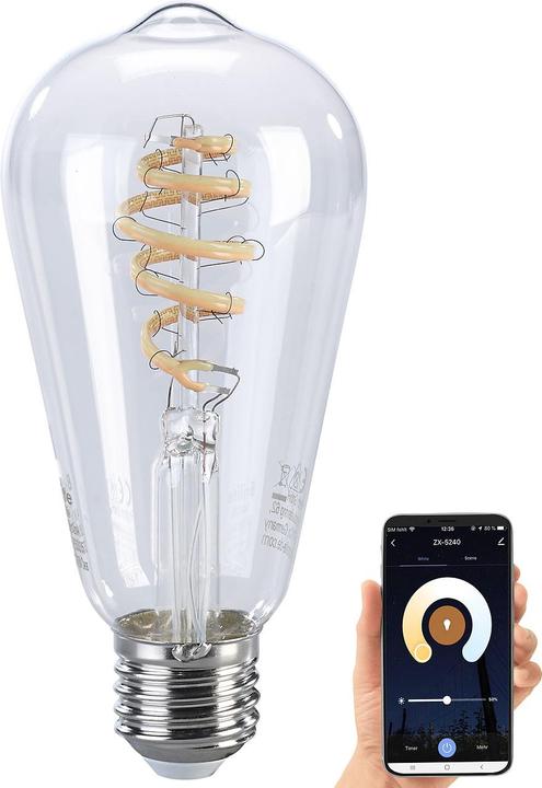 Produktbild Luminea 2er-Set LED-Filament-Lampen E27 (E27, 4.50 W, 300 lm, 2 x, G)