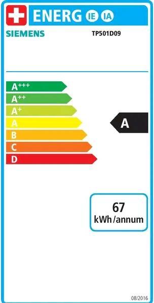 Energie-Label Siemens TP511D09 EQ.500 classic Kaffeevollautomat
