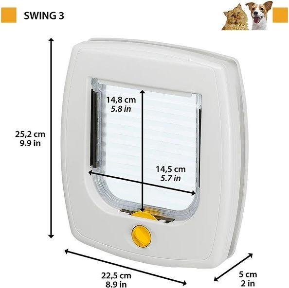 Actual product image Ferplast Swing 3 grey - Dog door and cat door - 22 5 x 5 x 25 2cm (Manual cat flap)