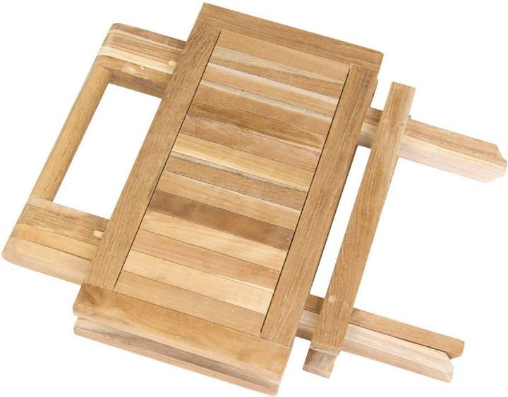 Actual product image VCM Balkontisch Gartentisch Teakholz Beistelltisch klappbar natur 50 x 50 cm (50 cm)