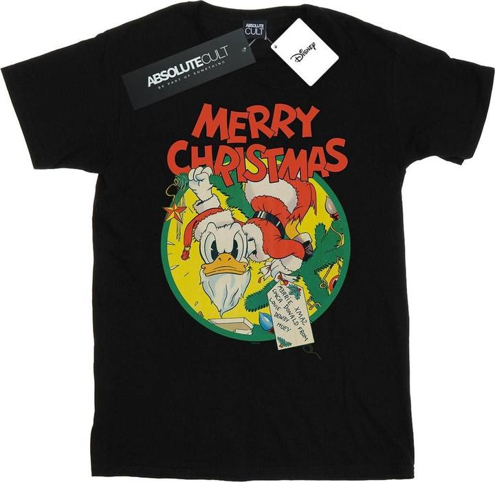 Actual product image Disney Mens Donald Duck Merry Christmas T-Shirt (S)
