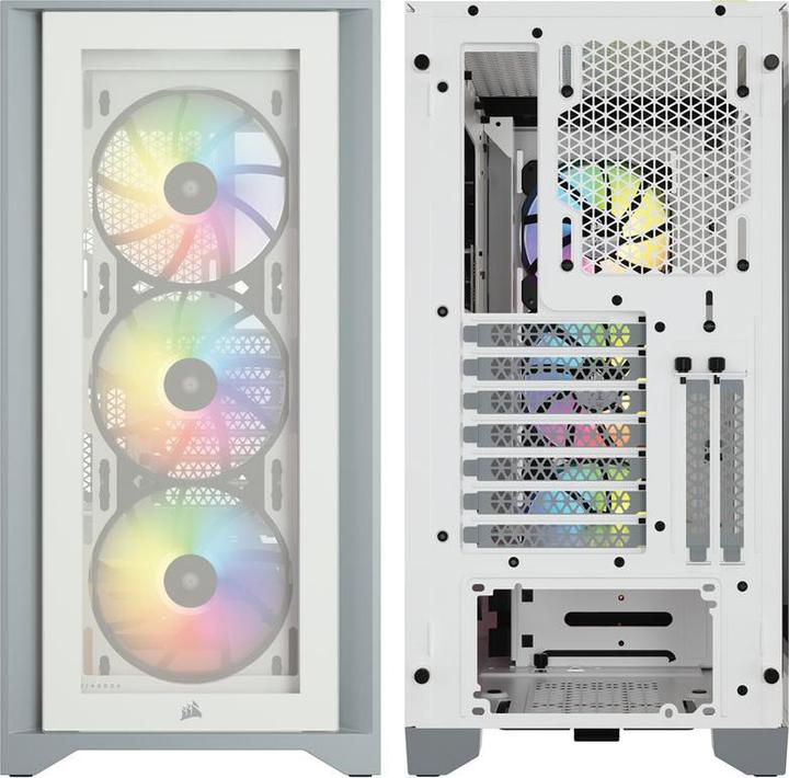 Produktbild Corsair iCUE 4000X RGB Mid-Tower White-Gehäuse aus gehärtetem Glas (ATX, mATX, Mini-ITX, E-ATX)