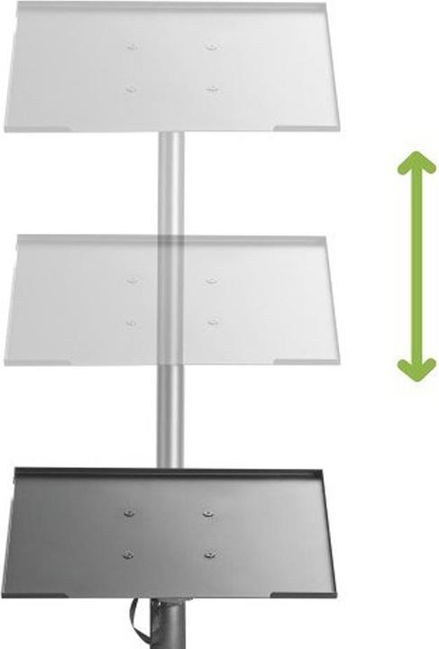 Produktbild Techly tripod for notebook or projector black height adjustable 70-120cm shelf 40x30cm load max. 8kg