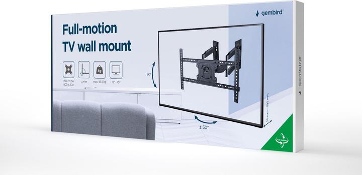 Produktbild Gembird Full-motion Corner TV Wall Mount (Wand, 75", 45.50 kg)