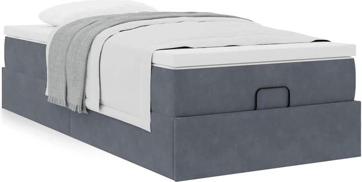 VidaXL Letto ottomano con materasso grigio scuro 120x200 cm in velluto (120 x 200 cm)