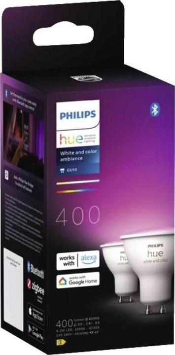 Actual product image Philips Hue 4.2W GU10 2P (GU10, 4.20 W, 400 lm, 2 x, E)
