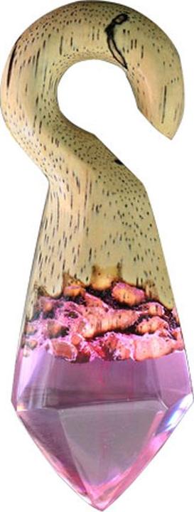 Image du produit Star Piercing Ohrgewicht Haken färbung Epoxy violett aus Tamarind Holz (sans laiton, Organique)