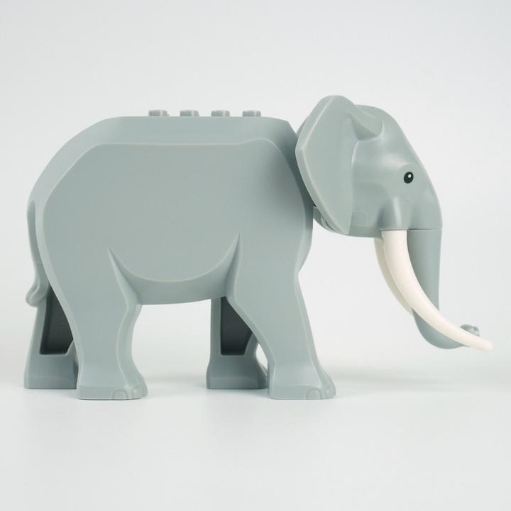 Image du produit LEGO Elephant Animals Zoo Wildlife - Lot de 2 avec défenses courtes et longues - NOUVEAU! Quantité 2x
