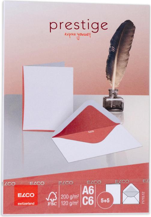 Produktbild Elco Doppelkarten mit Briefumschläge Prestige (C6, A6, 5 x)