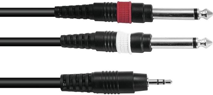 Omnitronic Adapterkabel 3,5 Klinke/2xKlinke 6m sw (6 m)