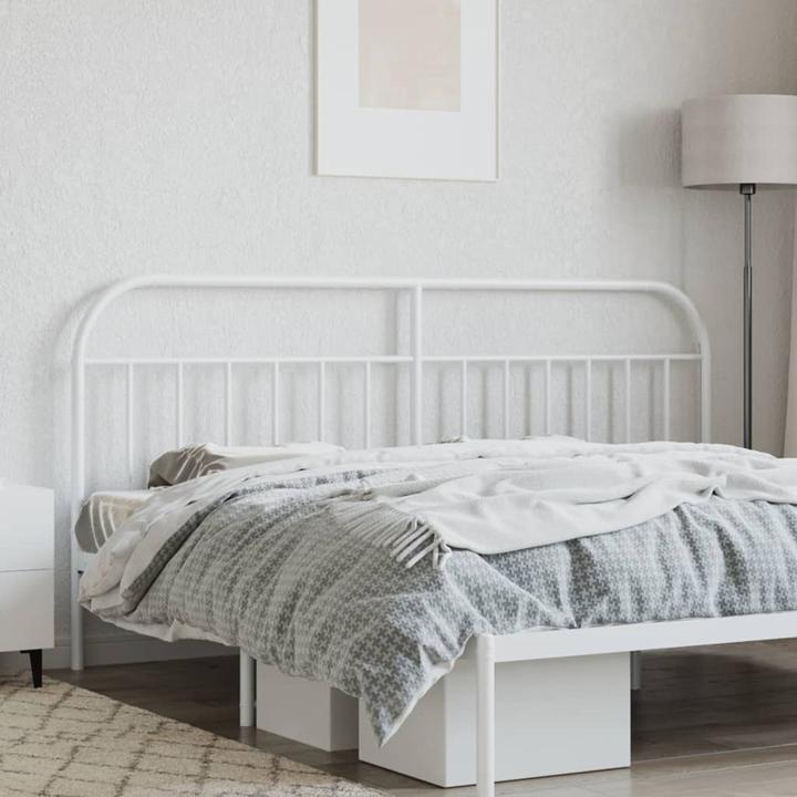 Immagine prodotto VidaXL Kopfteil Metall Weiss 200 cm, Farbe: Weiss (206 x 3 x 100 cm)