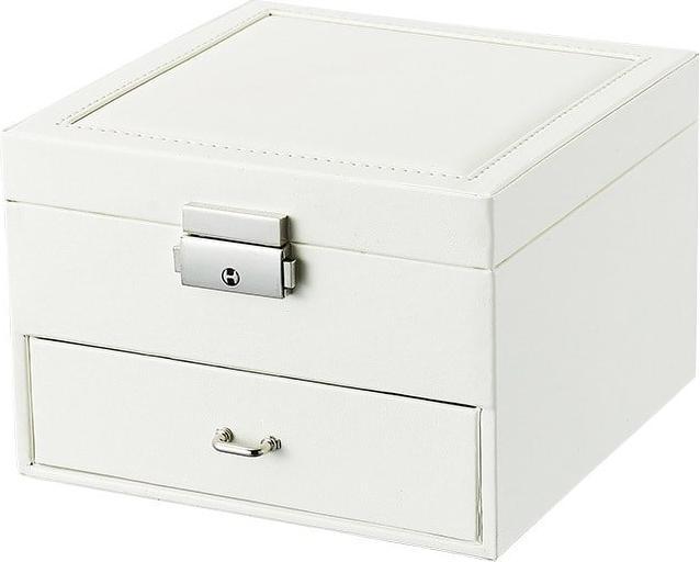 Actual product image JTI Lockable jewellery box 16 x 16 cm - White