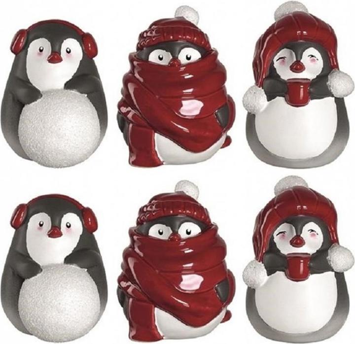 Actual product image Leonardo Christmas figure penguin Caldo stand-up, 14.5 cm, 6 pieces