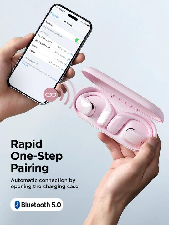 Image du produit Joyroom Openfree JR-OE1 casque supra-auriculaire sans fil - rose (18 h, Sans fil)
