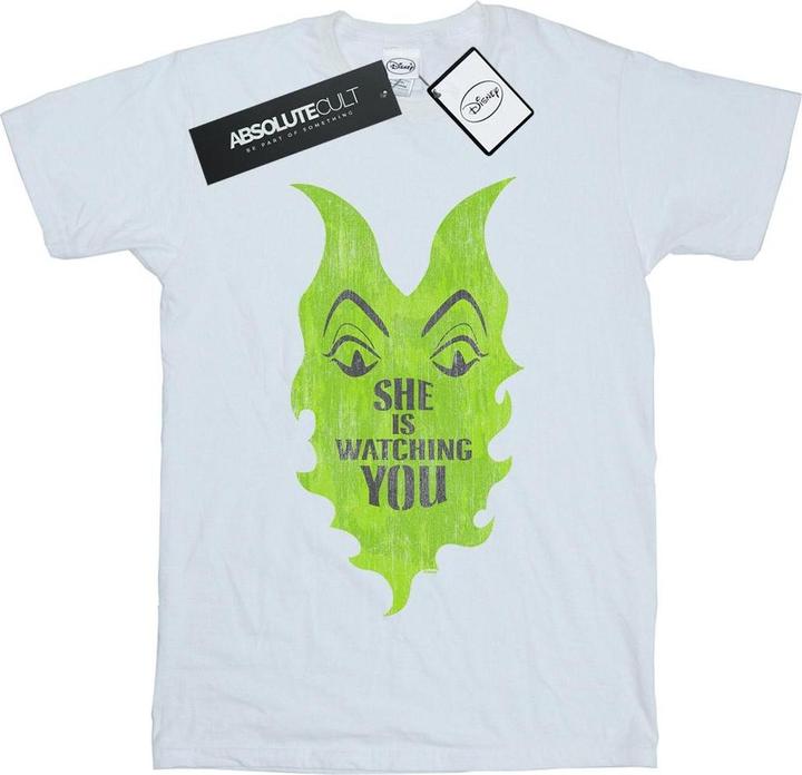 Actual product image Disney Womens/Ladies The Descendants Maleficent She Is Watching Cotton Boyfriend T-Shirt (XL)