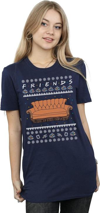 Actual product image Friends Womens/Ladies Fair Isle Couch Cotton Boyfriend T-Shirt (S)