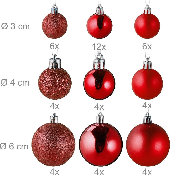 Image du produit Relaxdays Ensemble de boules de Noël (100 -pièce)