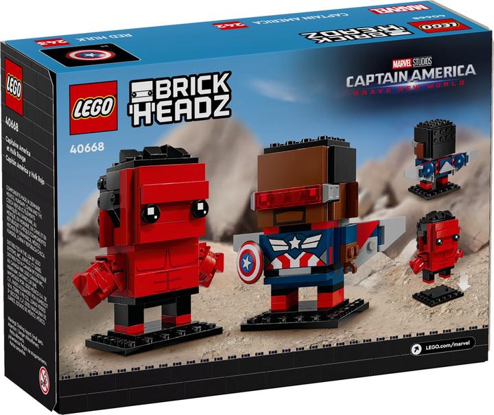 Immagine prodotto LEGO BrickHeadz Super Heroes Captain America & Red Hulk (40668, LEGO Brickheadz)
