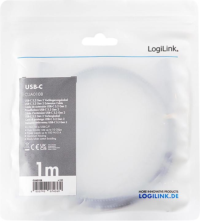 Produktbild LogiLink CUA0108 (1 m, USB 3.2 Gen 2, 100 W)