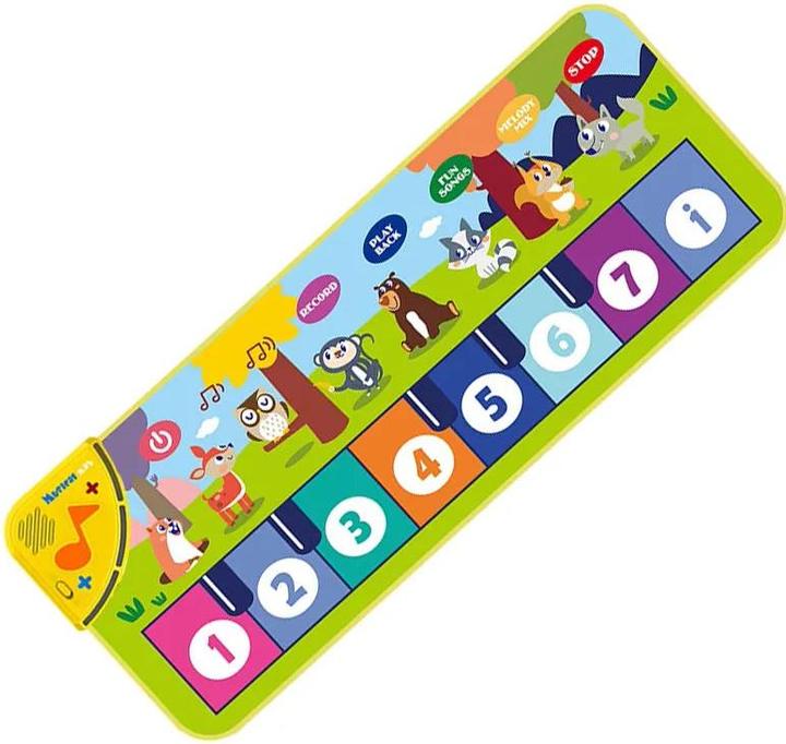Produktbild Activity Board 80x30cm Musikalische Klaviermatte für Kinder Keyboard Tanzmatte mit 8 Tiergeräuschen Baby Matte