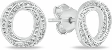Brilio Silver - Sparkling silver earrings with zircons EA1051WAQ