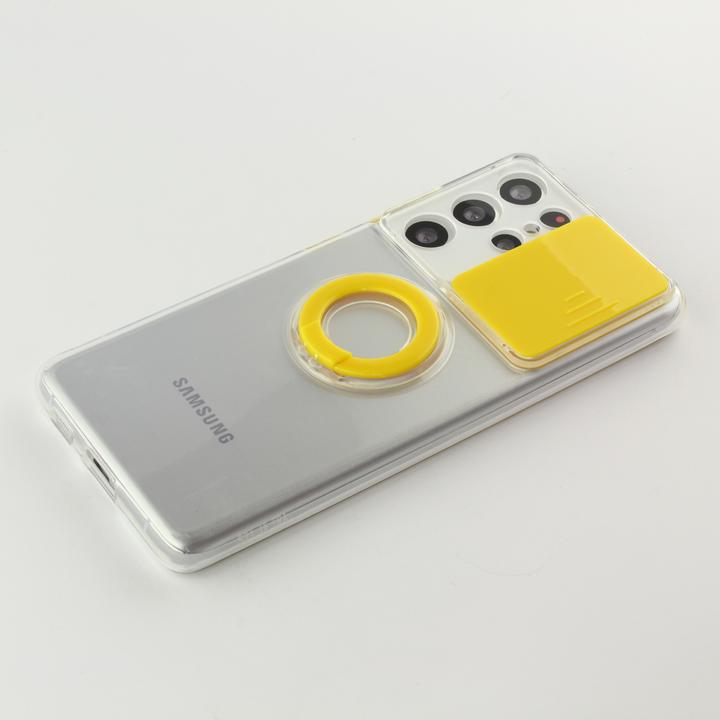 Immagine prodotto PhoneLook Coque Caméra clapet avec anneau jaune (Samsung Galaxy S22 Ultra)