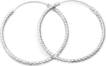 Beneto Luxury round silver earrings AGUC357 - Diameter: 3.5 cm (L)